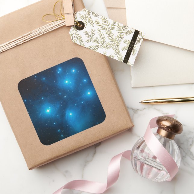 Pleiades Astro Oujda asterism blue star cluster Square Sticker (Gifting)