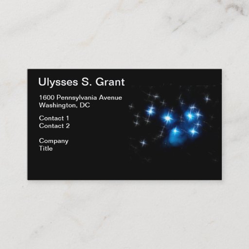 Customizable Pleiades Blue Star Cluster Business Card