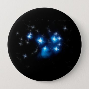 Pleiades Blue Star Cluster Button by Aurora_Lux_Designs at Zazzle