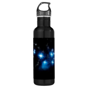 Pleiades Blue Star Cluster Stainless Steel Water Bottle by Aurora_Lux_Designs at Zazzle