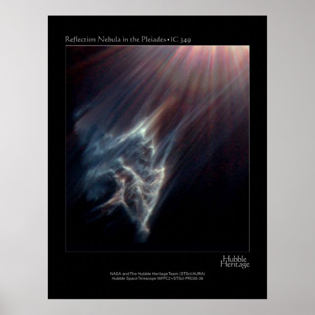 Pleiades IC 349 Nebual Hubble Telescope Photo Poster (Front)