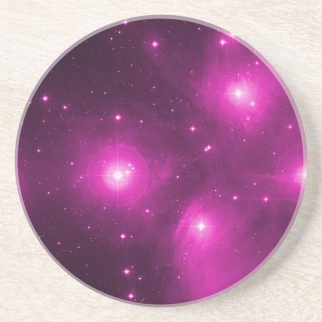Pleiades in Pink Drink Coaster (Front)