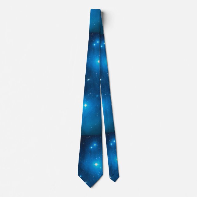 Pleiades Open Star Cluster Neck Tie (Front)