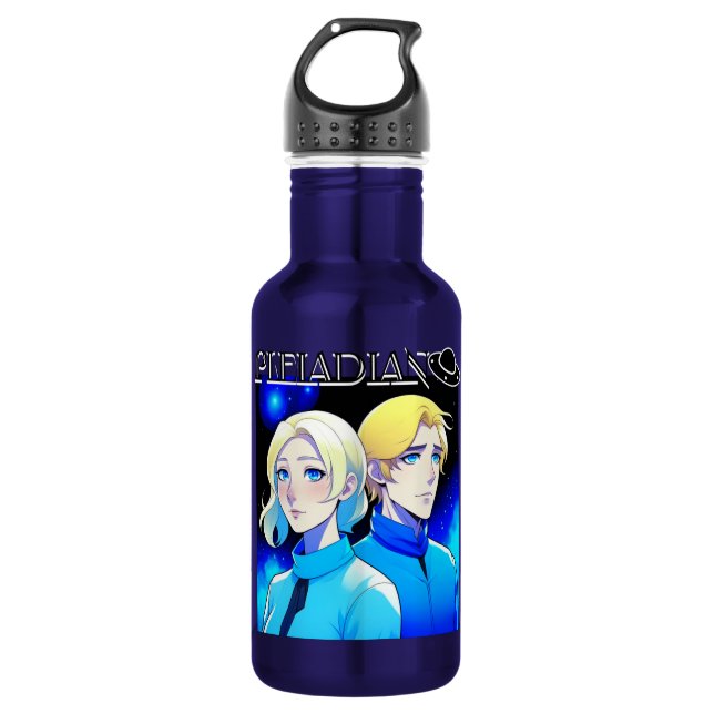 Pleiadian Alien Race and UFO Stainless Steel Water Bottle (Front)