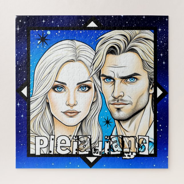 Pleiadians Extra Terrestrials Race with Stars Jigsaw Puzzle (Vertical)
