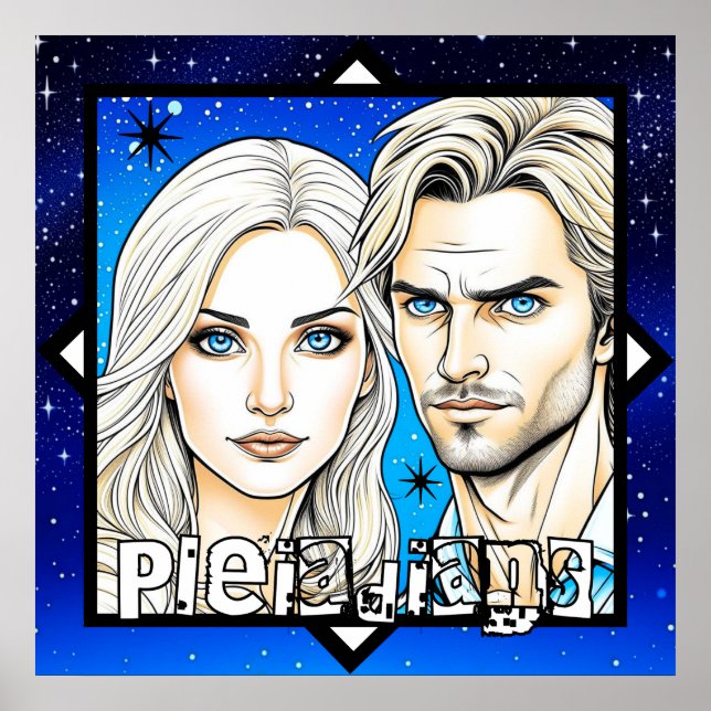 Pleiadians Extra Terrestrials Race with Stars Poster (Front)