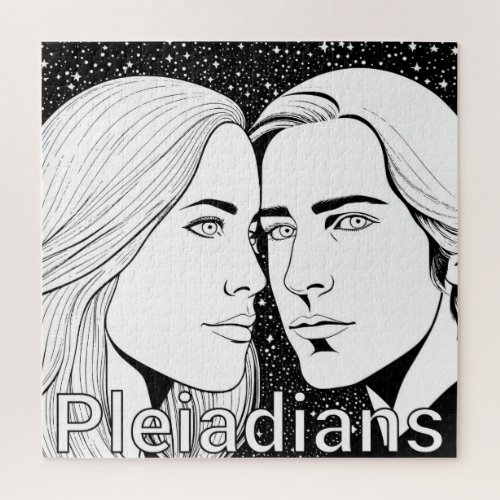 Pleiadians Tall Extraterrestrials Female and Male Jigsaw Puzzle