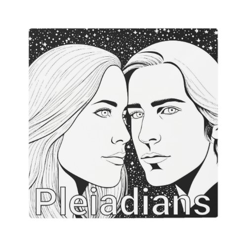 Pleiadians Tall Extraterrestrials Female and Male Metal Print