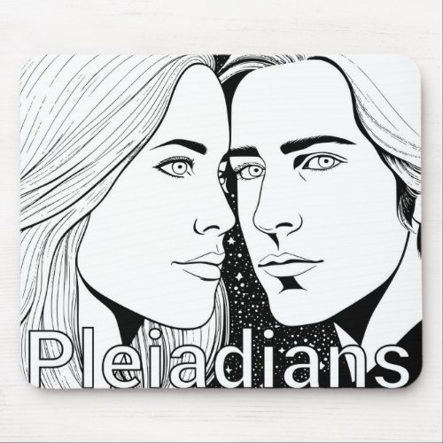 Pleiadians Tall Extraterrestrials Female and Male Mouse Pad