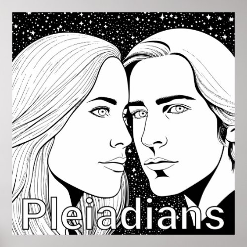 Pleiadians Tall Extraterrestrials Female and Male Poster