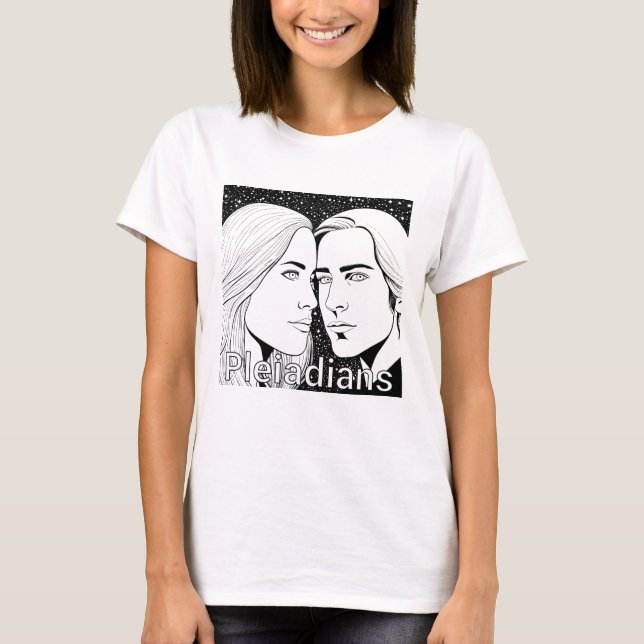 Pleiadians Tall Extraterrestrials Female and Male T-Shirt (Front)
