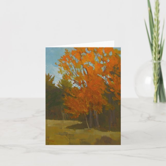Plein air painting of Maine fall  greeting card (Front)