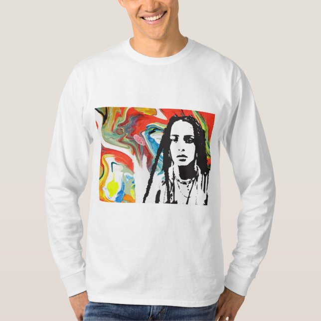 Plena Punk Puerto Rican Art Men's Long Sleeve T-Shirt (Front)