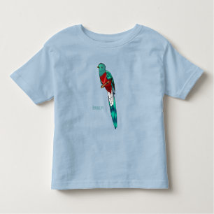 plendent quetzal bird cartoon illustration toddler t-shirt