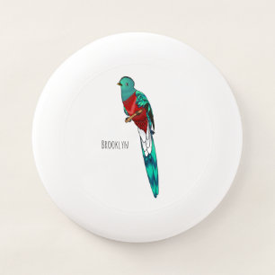 plendent quetzal bird cartoon illustration Wham-O frisbee