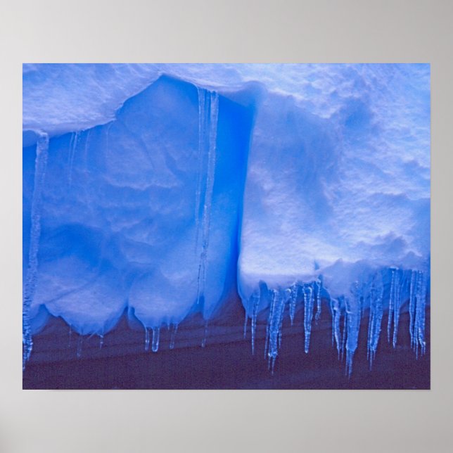 Pleneau Iceberg Graveyard, Antarctica: Blue Poster (Front)