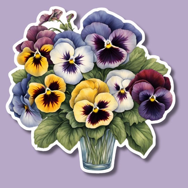 Plentiful Pansies Waterproof  Sticker (Creator Uploaded)