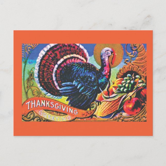 Plentiful Thanksgiving Holiday Postcard (Front)