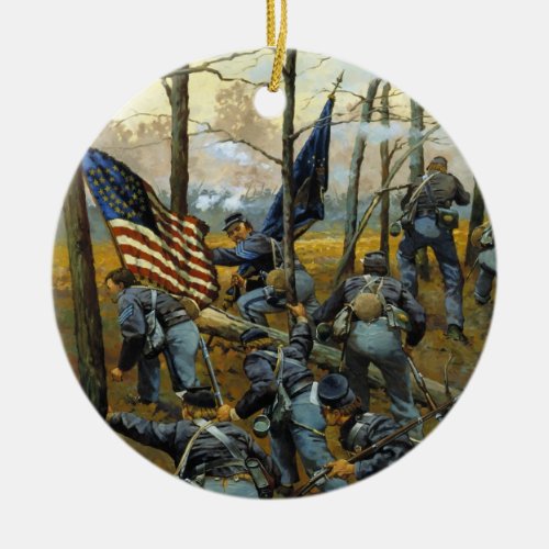 Plenty of Fighting Today by Keith Rocco Ceramic Ornament