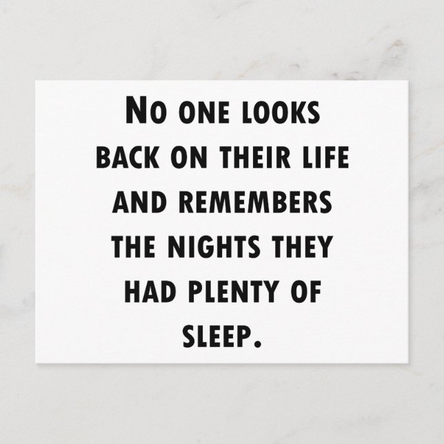 Plenty of Sleep Postcard (Front)