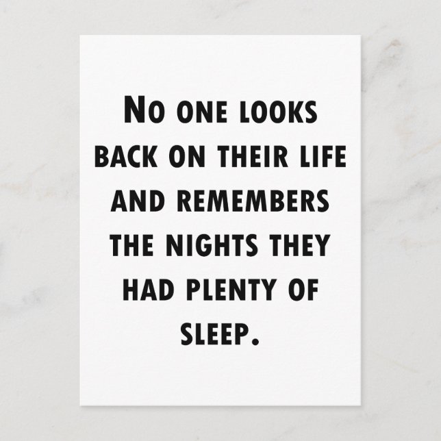 Plenty of Sleep Postcard (Front)