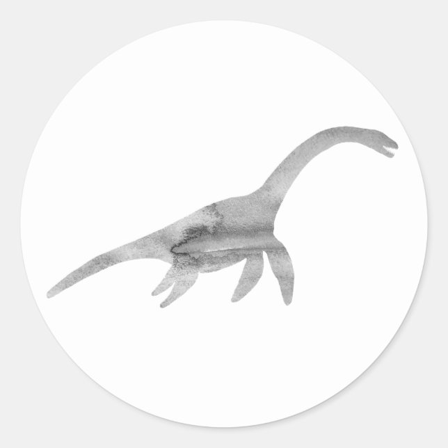 Plesiosaurus Dinosaur Party Thank You Stickers (Front)