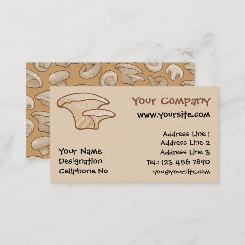 Pleurotus Mushroom Icon Business Card