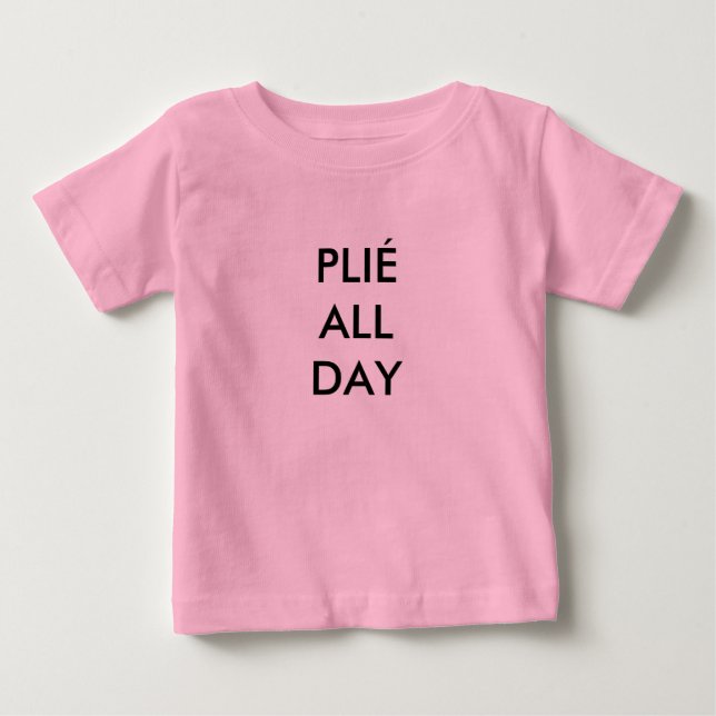Plié All Day Pink Baby Bodysuit (Front)
