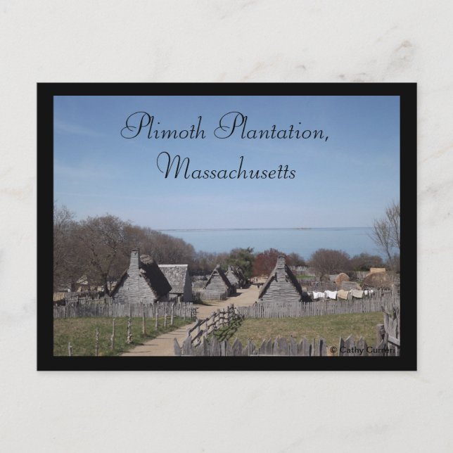 Plimoth Plantation, Massachusetts Postcard (Front)