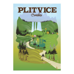 Plitvice Croatia travel poster