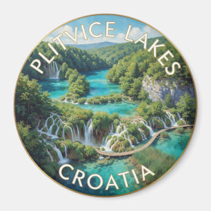 Plitvice Lakes Croatia Turquoise Waterfalls Magnet