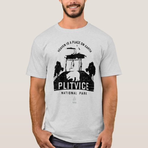 Plitvice Lakes National Park Black Design T_Shirt