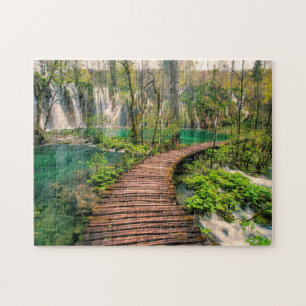 Plitvice Lakes National Park Croatia stylized Jigsaw Puzzle