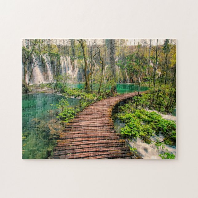 Plitvice Lakes National Park Croatia stylized Jigsaw Puzzle (Horizontal)