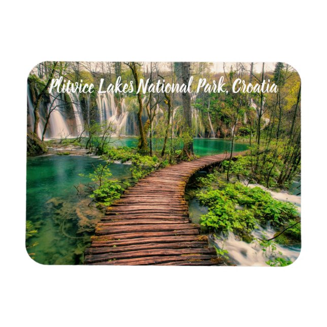 Plitvice Lakes National Park Croatia stylized Magnet (Horizontal)