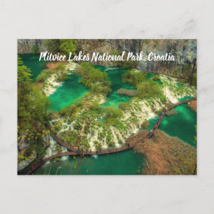 Plitvice Lakes National Park Croatia stylized Postcard