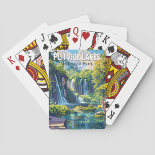 Plitvice Lakes National Park Croatia Travel Art Poker Cards