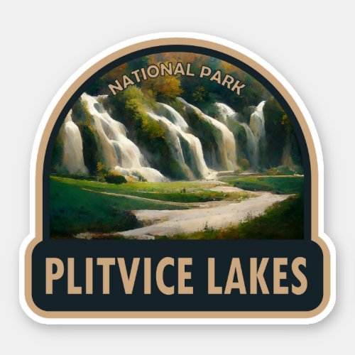 Plitvice Lakes National Park Croatia Watercolor Sticker