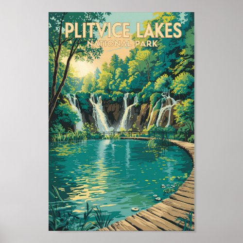 Plitvice Lakes National Park Illustration Travel