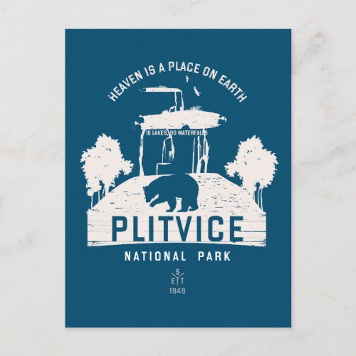 Plitvice Lakes National Park White Design Postcard