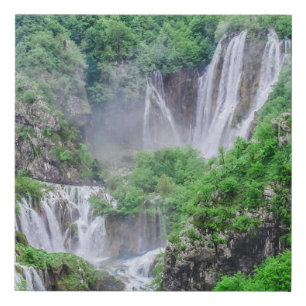 Plitvice lakes waterfall faux canvas print