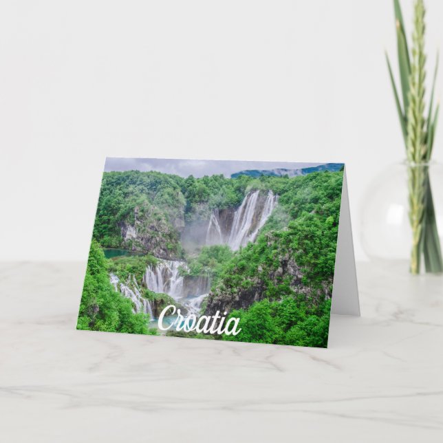 Plitvice lakes waterfall holiday card (Front)