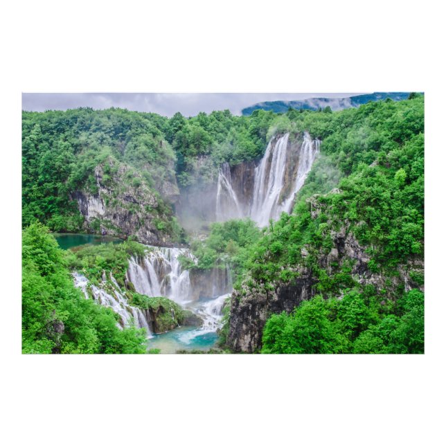 Plitvice lakes waterfall photo print (Front)