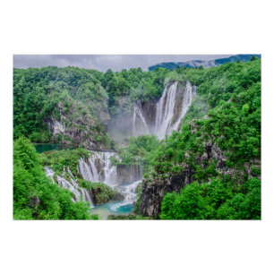 Plitvice lakes waterfall poster