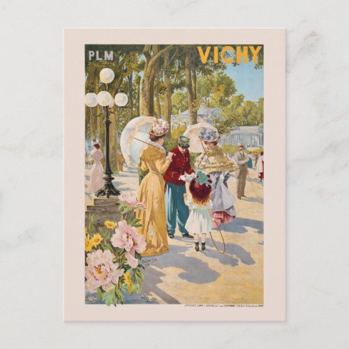 PLM Vichy France Vintage Poster 1899 Postcard
