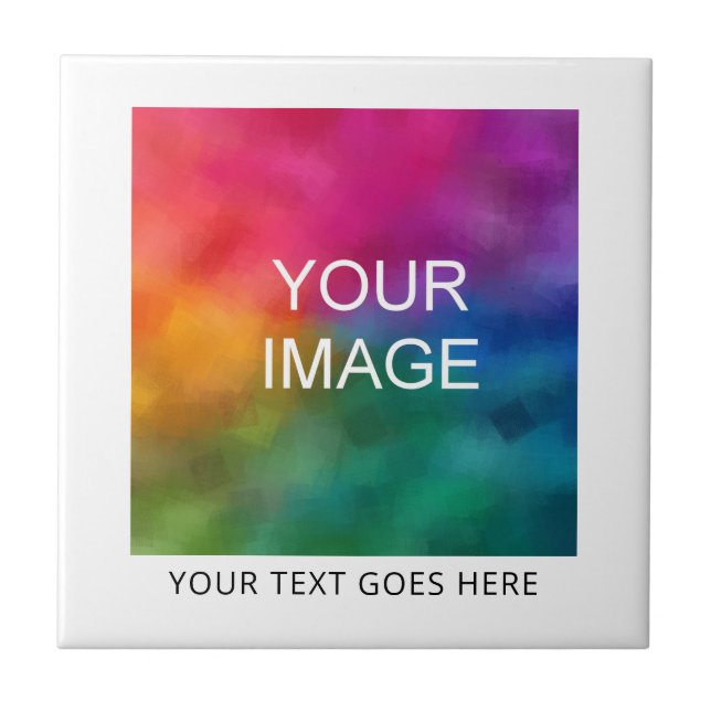 pload Your Logo Photo Image Template Simple Ceramic Tile (Front)