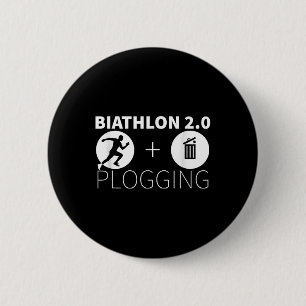 Plogging Biathlon 2.0 Jogging And Environmental Pr Button