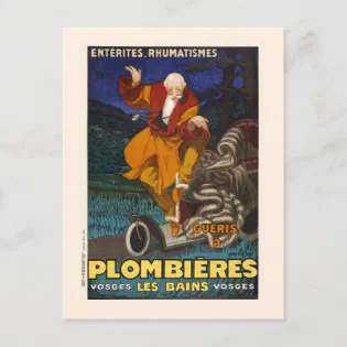 Plombières les Bains Vintage Poster 1931 Postcard