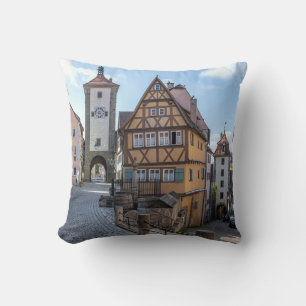 Plönlein in Rothenburg ob der Tauber, Germany Throw Pillow