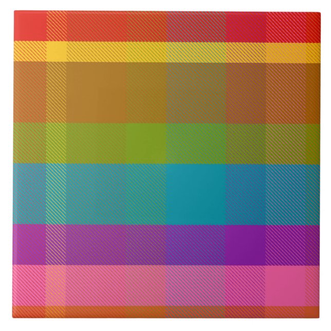 Ploomfs Plaid DGRWP Ceramic Tile (Front)